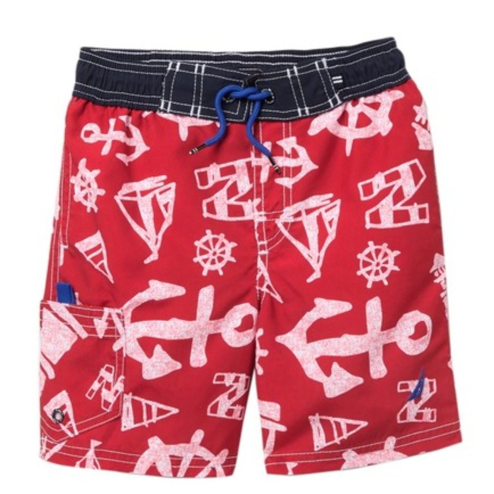 Nautica Nick Printed Swim Trunk Little Boys 4 NEW